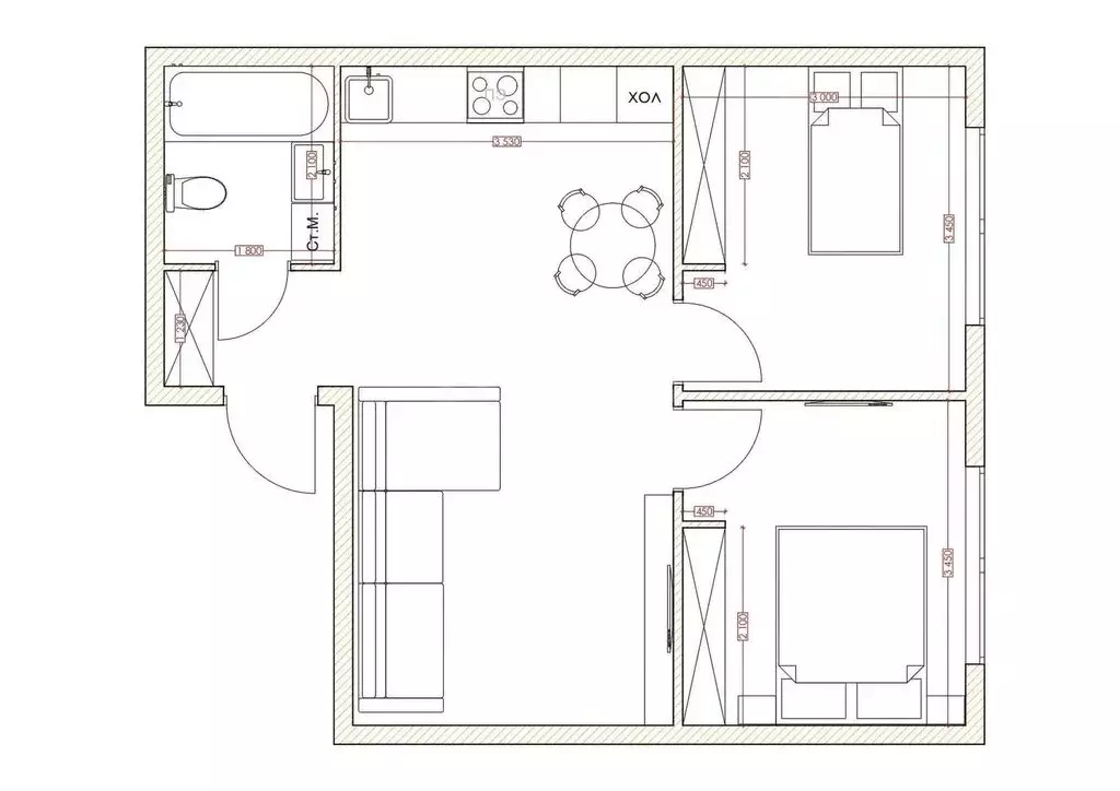 3-комнатная квартира: Кемерово, Октябрьский проспект, 32Ак1 (52 м) - Фото 1