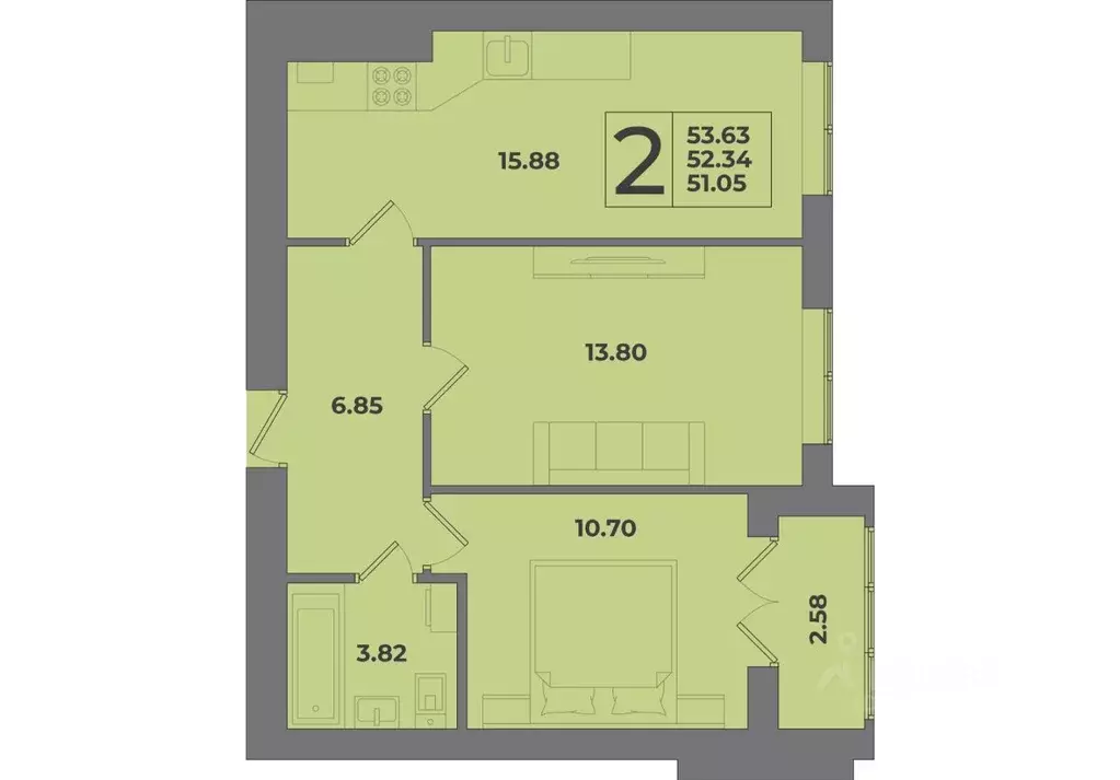 2-к кв. Калининградская область, Калининград Коммунистическая ул. ... - Фото 1