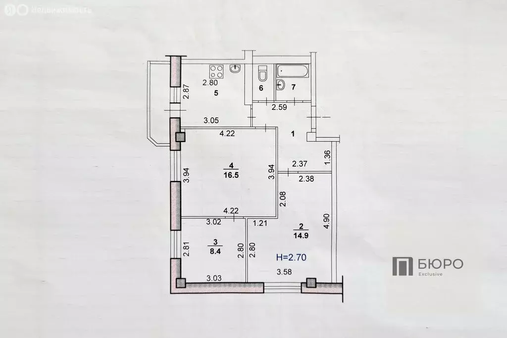 3-комнатная квартира: Волжский, улица Мира, 145 (62 м) - Фото 0