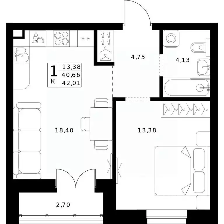 1-к кв. Нижегородская область, Нижний Новгород Ленгородок мкр, Мед ... - Фото 1