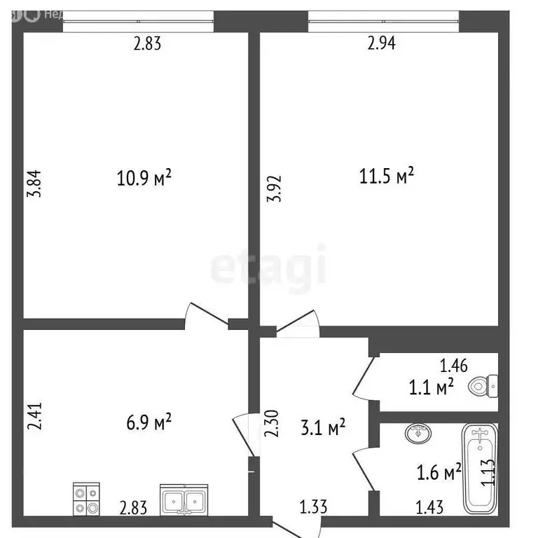 2-комнатная квартира: Калининград, улица Каштановая Аллея, 3А (35.1 м) - Фото 1