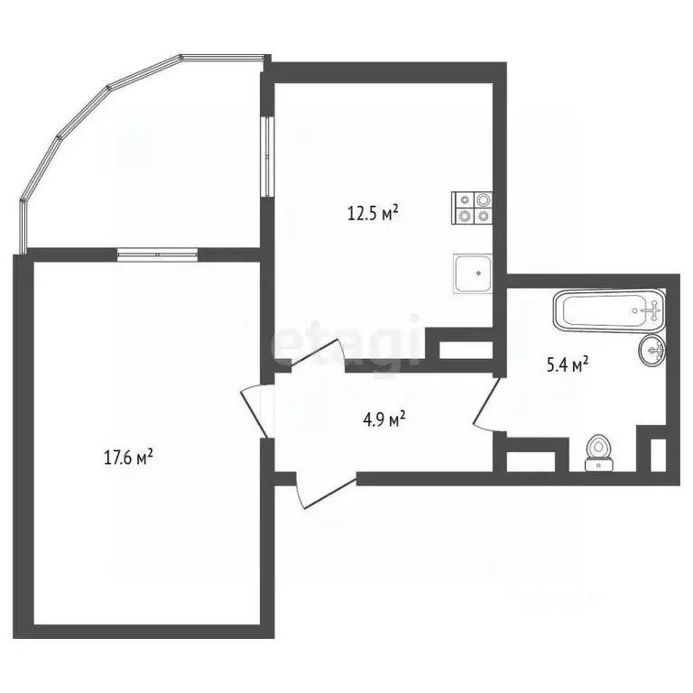 1-к кв. Воронежская область, Воронеж ул. 9 Января, 68к1 (41.0 м) - Фото 2