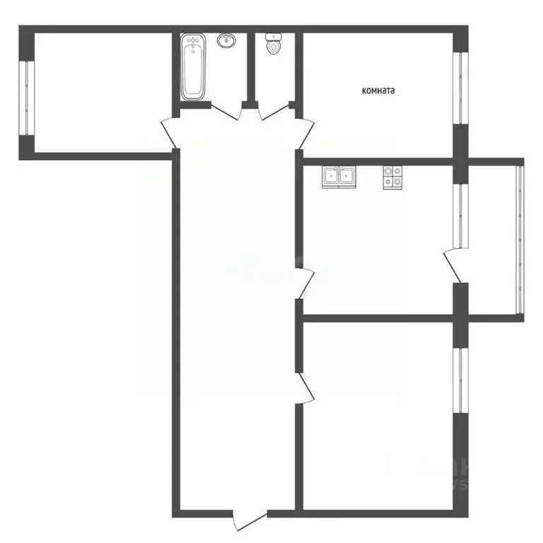 3-к кв. Тверская область, Тверь ул. Академика Туполева, 116к1 (65.6 м) - Фото 2