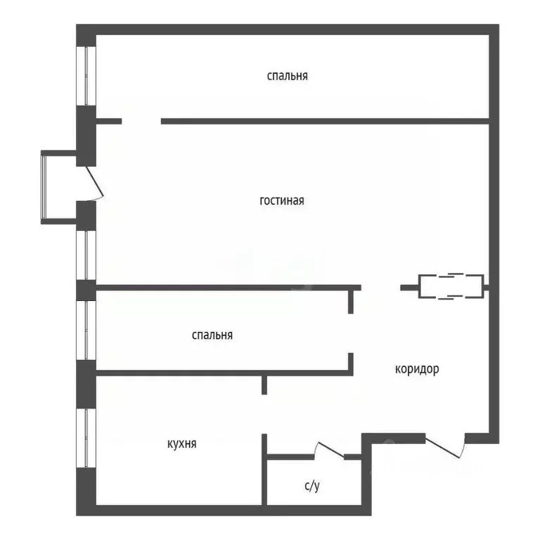 3-к кв. Красноярский край, Красноярск ул. Мичурина, 18 (55.8 м) - Фото 2