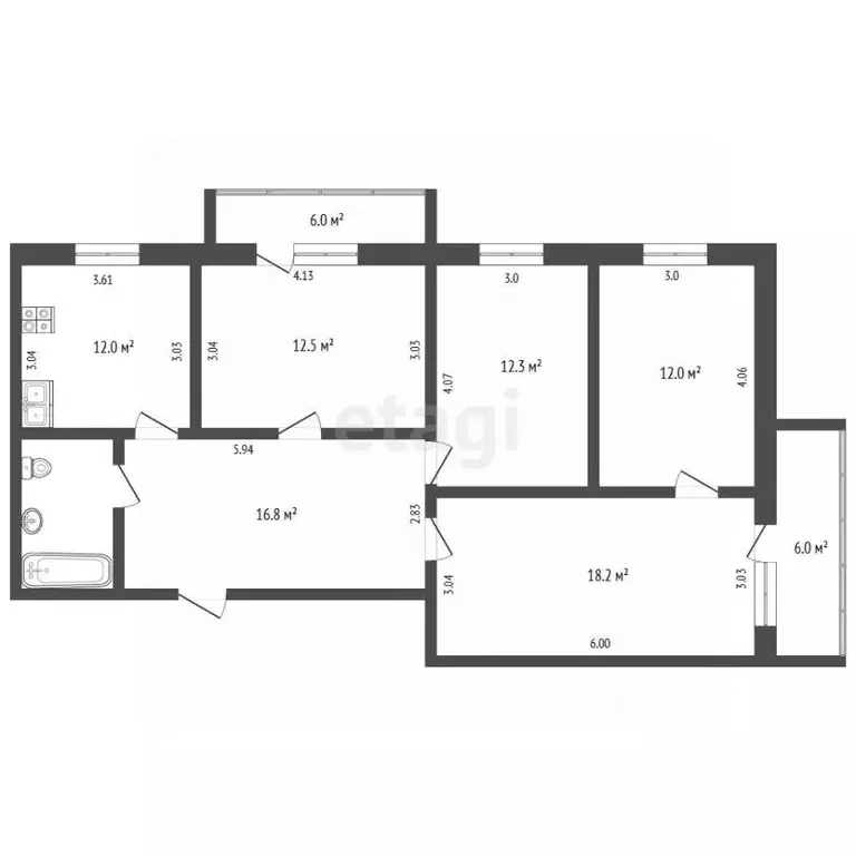4-к кв. Мордовия, Саранск просп. 60 лет Октября, 6/4 (87.6 м) - Фото 2