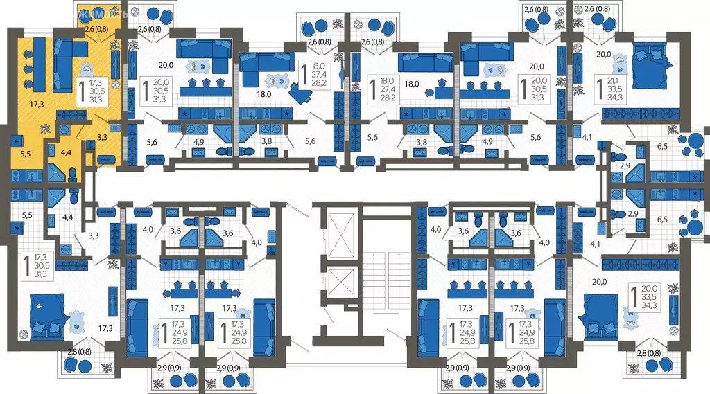 Квартира-студия: Сочи, улица Искры, 88к10 (31.3 м) - Фото 1