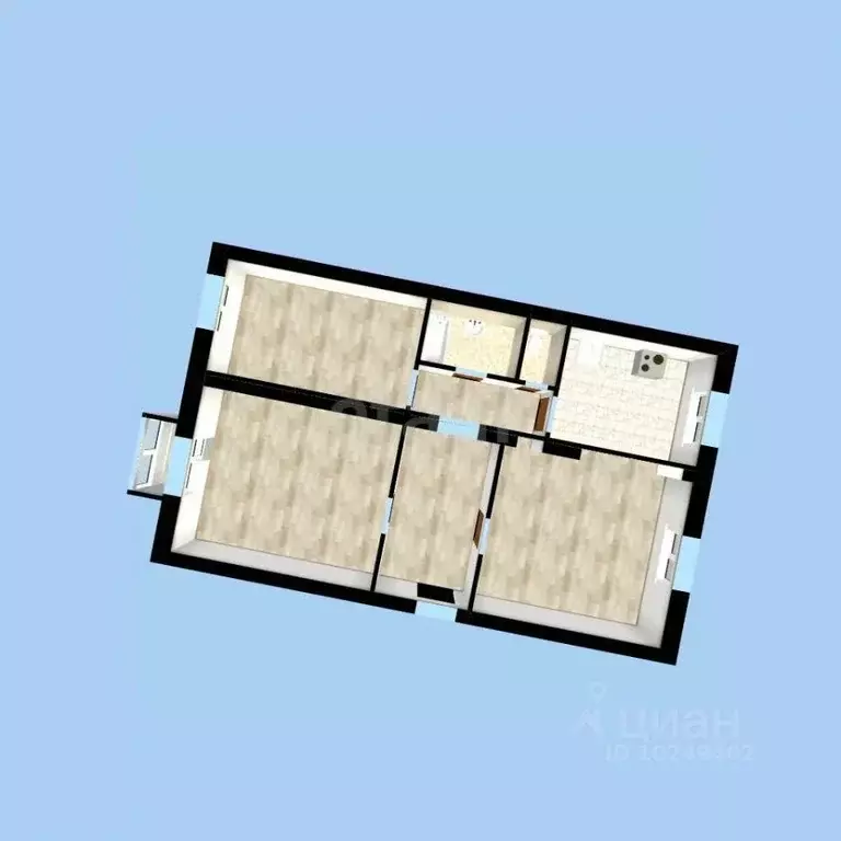 3-к кв. Башкортостан, Уфа Центральная ул., 8 (82.4 м) - Фото 0