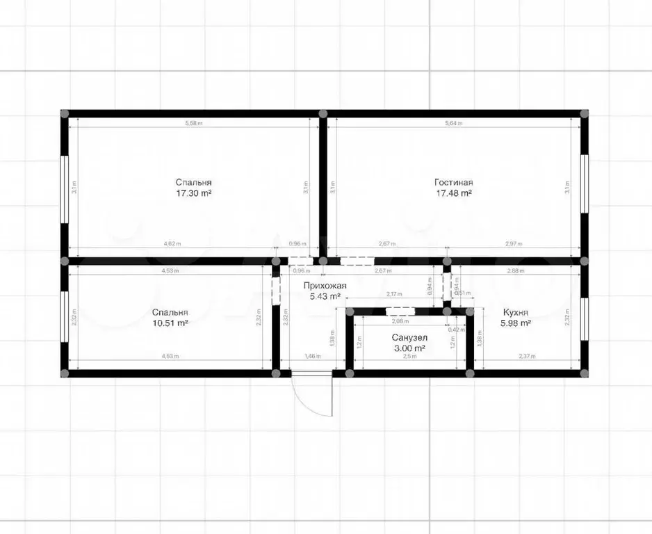 3-к. квартира, 70 м, 5/5 эт. - Фото 0