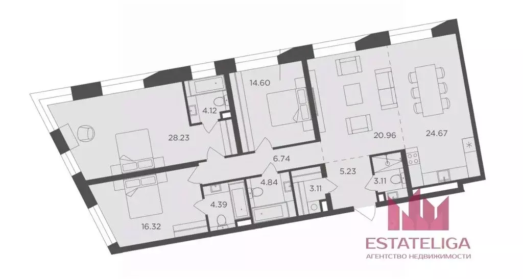 4-к кв. Москва ул. Эдуарда Стрельцова, 2к2 (136.0 м) - Фото 1