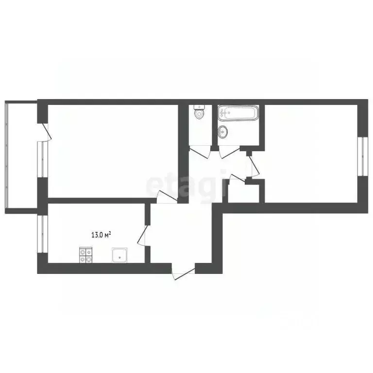 3-к кв. Тюменская область, Тюмень ул. Ватутина, 28 (52.9 м) - Фото 1