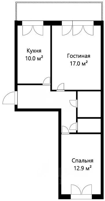 2-к кв. Томская область, Томск ул. 5-я Заречная, 23 (51.6 м) - Фото 1