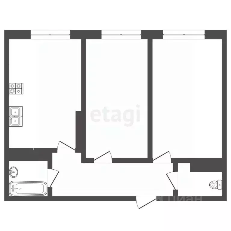 2-к кв. Самарская область, Самара просп. Масленникова, 14А (63.2 м) - Фото 2