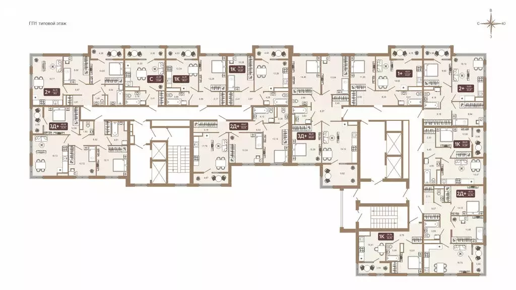 2-комнатная квартира: Тобольск, 15-й микрорайон, 25А (64.94 м) - Фото 1