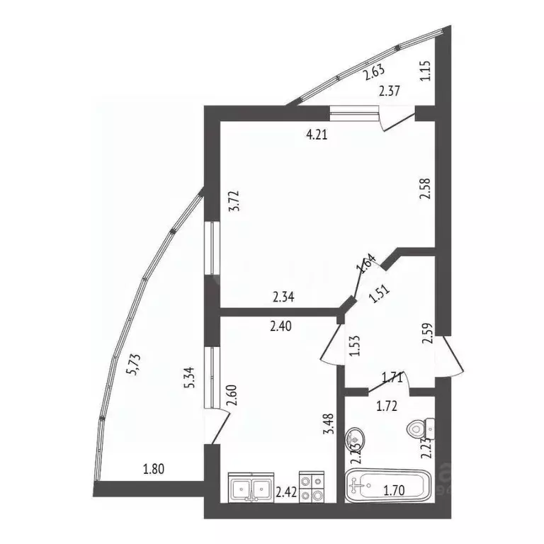 1-к кв. Мордовия, Саранск Старопосадская ул., 19 (38.0 м) - Фото 0