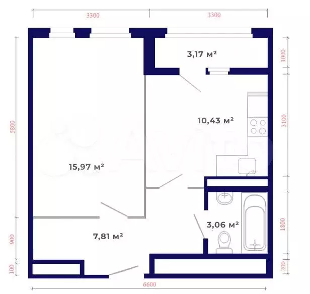 1-к. квартира, 40,4 м, 9/9 эт. - Фото 1