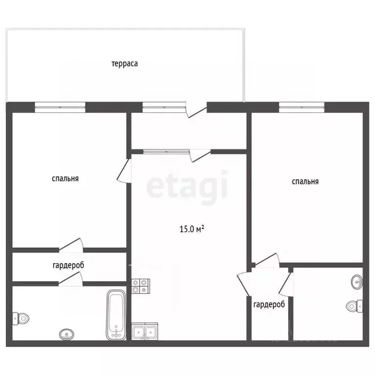 2-к кв. Тюменская область, Тюмень ул. Парада Победы, 17 (67.6 м) - Фото 1