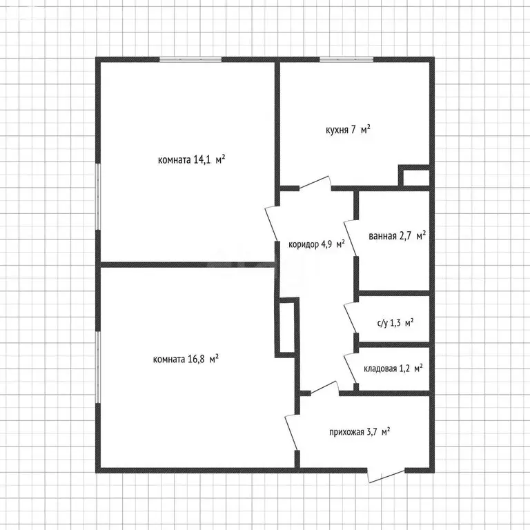 2-комнатная квартира: Майкоп, Краснооктябрьская улица, 63 (51.7 м) - Фото 1