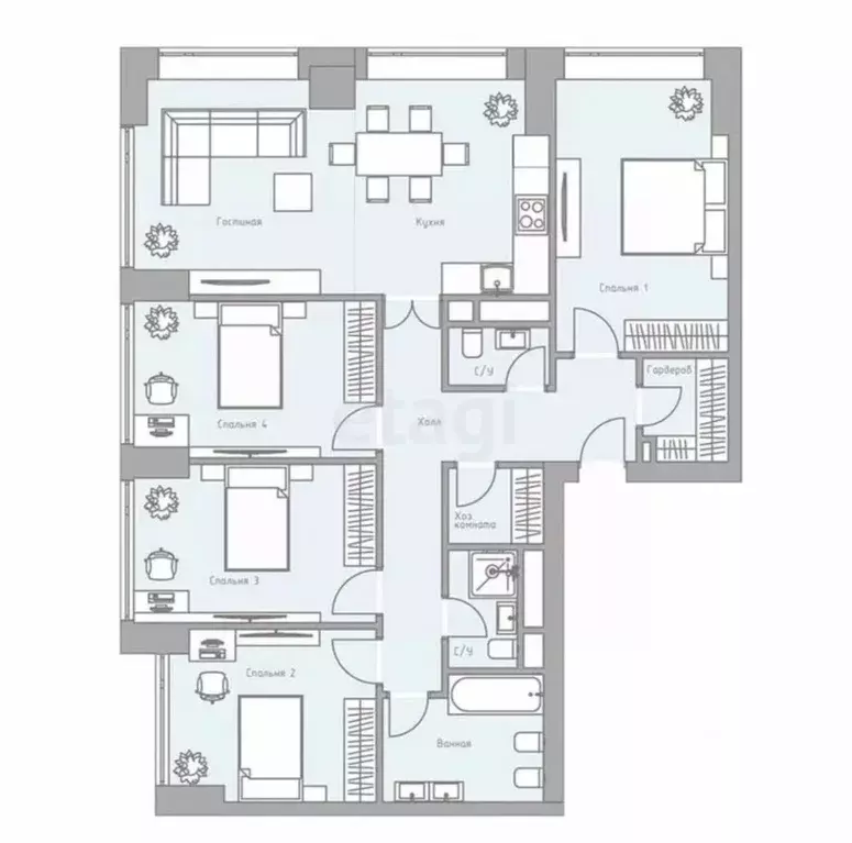 4-к кв. Тульская область, Алексин ул. Героев Алексинцев, 8А (150.0 м) - Фото 2