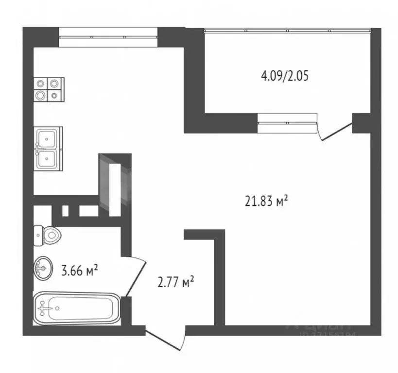 Студия Тюменская область, Тюменский муниципальный округ, д. Патрушева ... - Фото 2