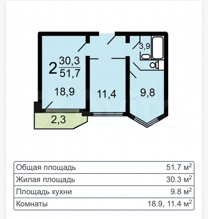 2-к. квартира, 52 м, 9/17 эт. - Фото 0