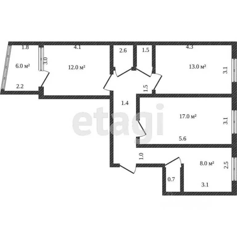 3-к кв. Костромская область, Кострома Индустриальная ул., 12 (66.6 м) - Фото 1