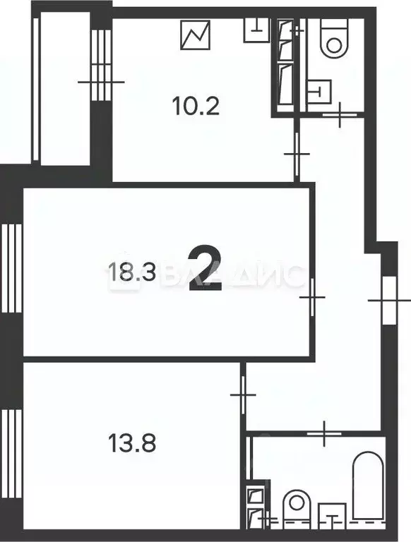 2-к кв. Москва проезд Шокальского, 28Ак1 (57.6 м) - Фото 2