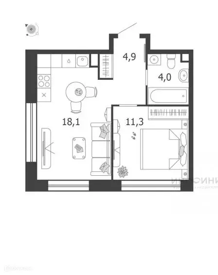 Продаётся 1-к квартира, 38.3 м - Фото 0