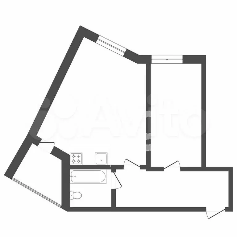 1-к. квартира, 51,9 м, 6/9 эт. - Фото 0