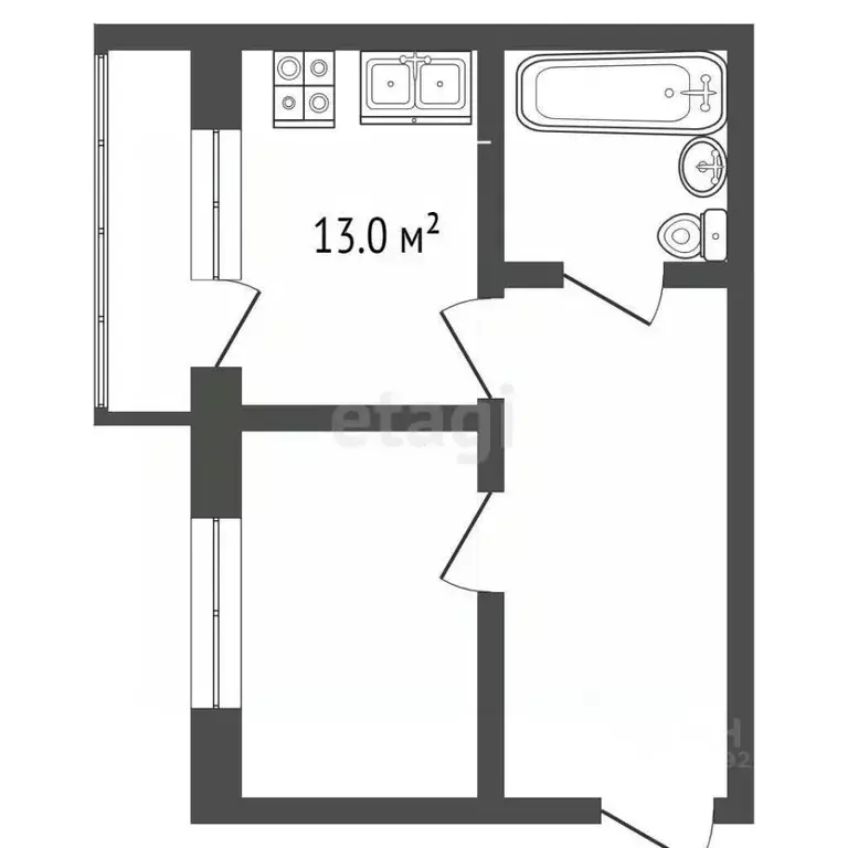 1-к кв. Вологодская область, пос. Майский ул. Северная, 28 (43.5 м) - Фото 2