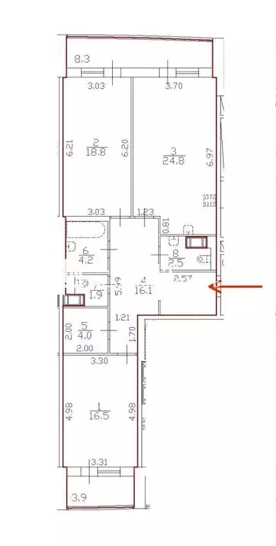 3-комнатная квартира: Санкт-Петербург, улица Катерников, 5к1 (88.8 м) - Фото 2