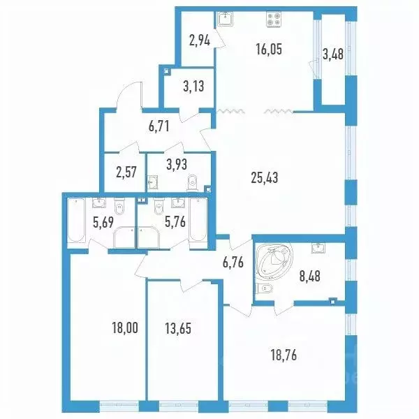 4-к кв. Санкт-Петербург Дефанс жилой комплекс (139.6 м) - Фото 0