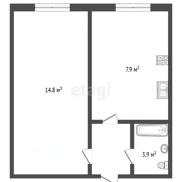 1-к кв. Архангельская область, Архангельск ул. Кирпичного завода, 16 ... - Фото 2