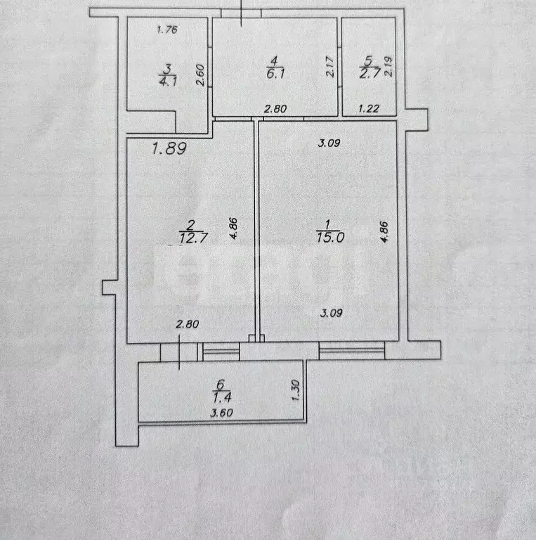 1-к кв. Татарстан, Казань ул. Сибгата Хакима, 60 (44.6 м) - Фото 2