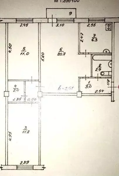 3-к. квартира, 58 м, 5/5 эт. - Фото 0