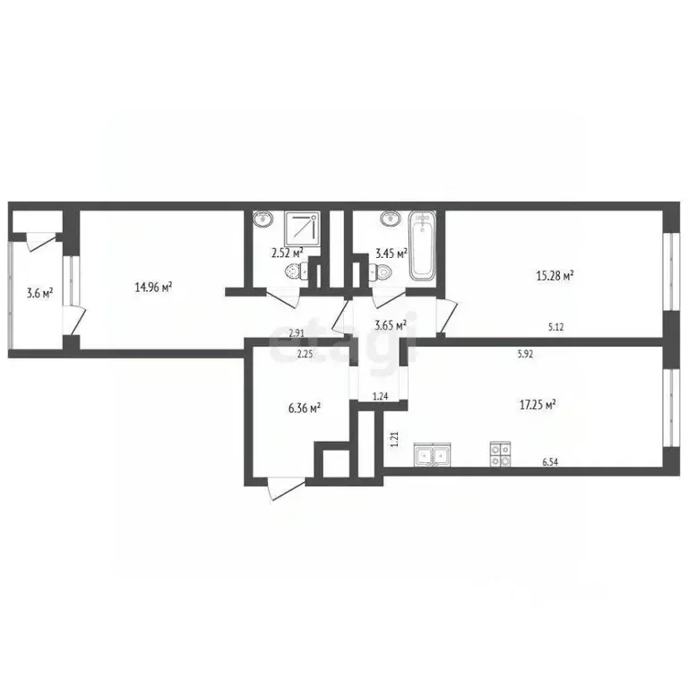 2-к кв. Москва ул. Крузенштерна, 10к1 (61.5 м) - Фото 1