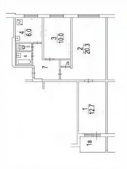 3-к кв. Москва ул. Маршала Катукова, 20К2 (58.6 м) - Фото 2