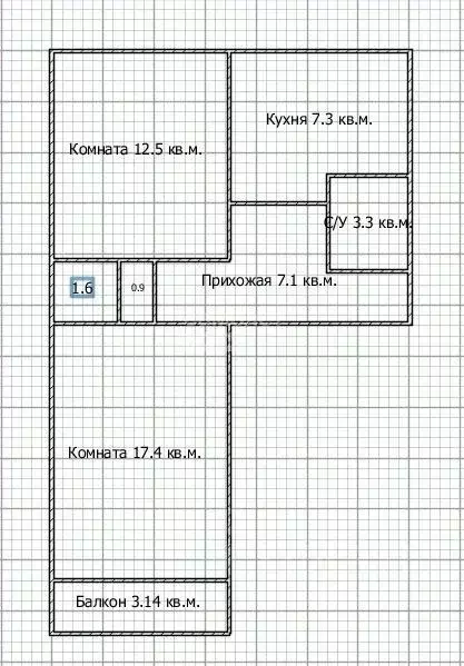 2-к кв. Брянская область, Брянск ул. Молодой Гвардии, 58к1 (50.1 м) - Фото 1