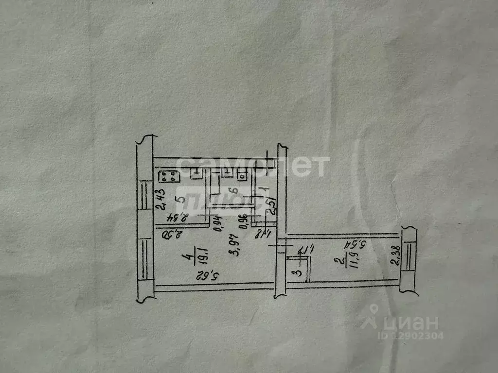 2-к кв. Липецкая область, Липецк ул. Валентины Терешковой, 6/2 (43.7 ... - Фото 2