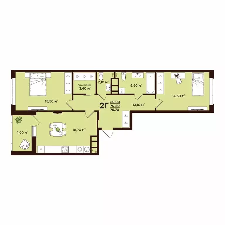 2-комнатная квартира: Владимир, улица Чайковского, 7 (75.7 м) - Фото 0