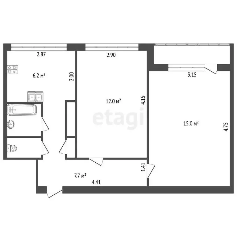2-комнатная квартира: Санкт-Петербург, Выборгское шоссе, 23к3 (44 м) - Фото 1