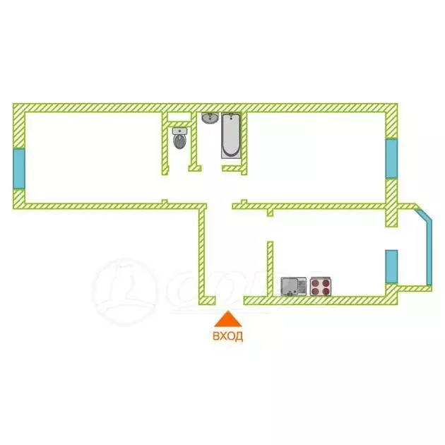 2-комнатная квартира: Тюмень, Широтная улица, 190к3 (66 м) - Фото 2