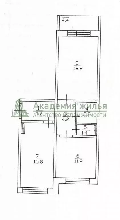2-к. квартира, 59,5 м, 4/10 эт. - Фото 0