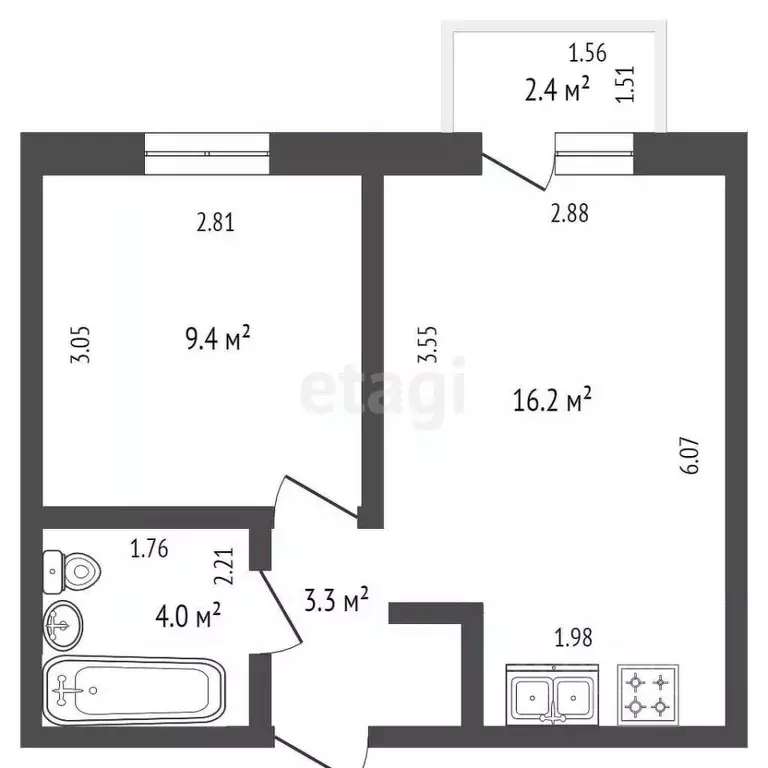 1-к кв. Крым, Евпатория ул. 60 лет ВЛКСМ, 31/4 (33.3 м) - Фото 2