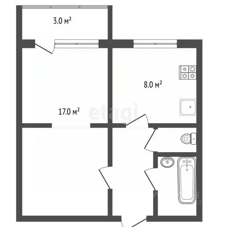 1-к кв. Челябинская область, Челябинск Университетская Набережная ул., ... - Фото 2