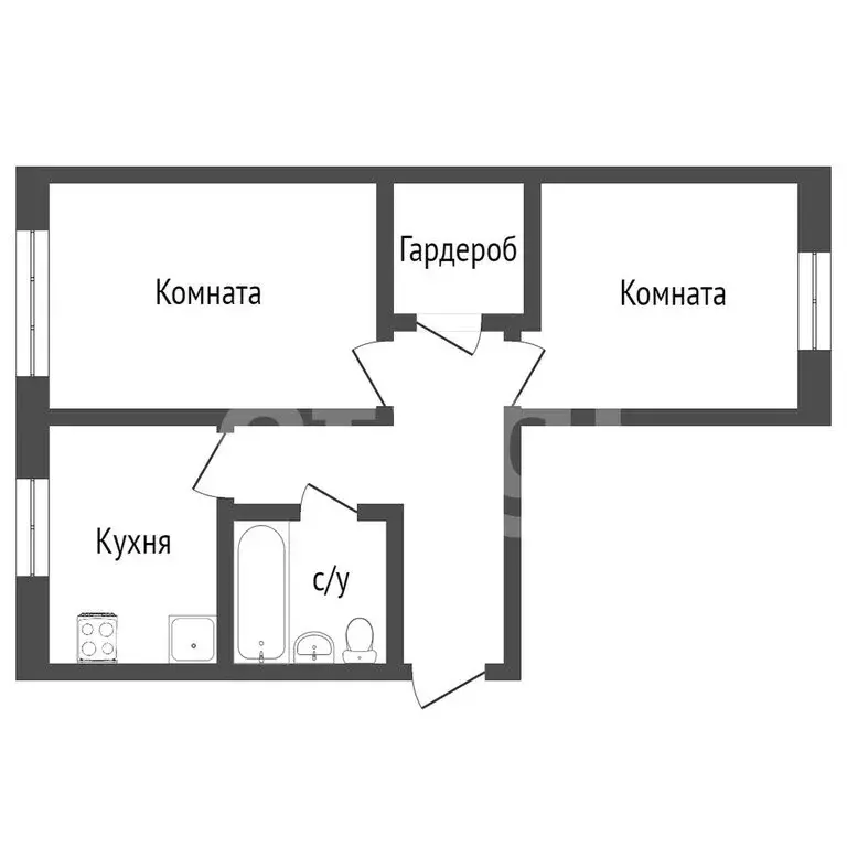 2-комнатная квартира: Петрозаводск, Пушкинская улица, 15 (51.1 м) - Фото 1