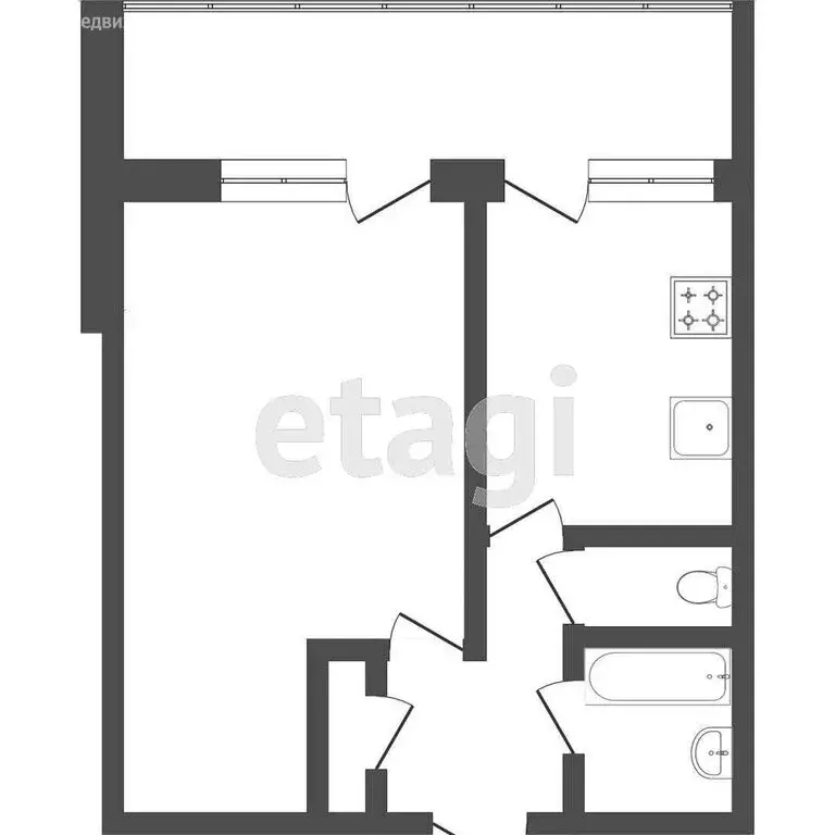 1-комнатная квартира: Тюмень, Холодильная улица, 136 (34.3 м) - Фото 1