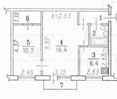 2-к кв. Омская область, Омск ул. 27-я Северная, 61 (45.1 м) - Фото 1