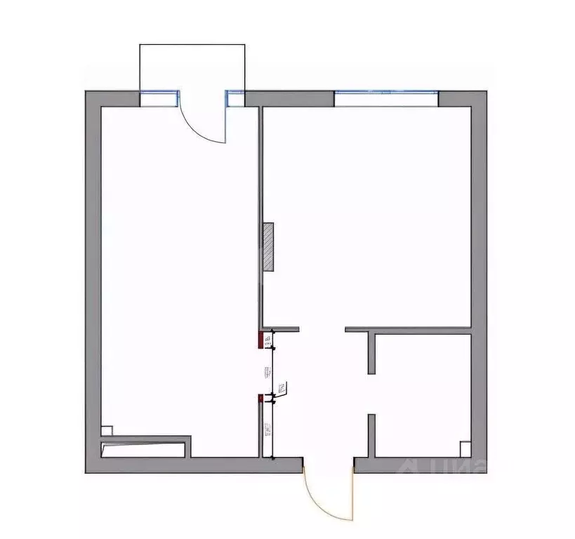 1-к кв. Татарстан, Казань Адмиралтейская ул., 2 (47.0 м) - Фото 2