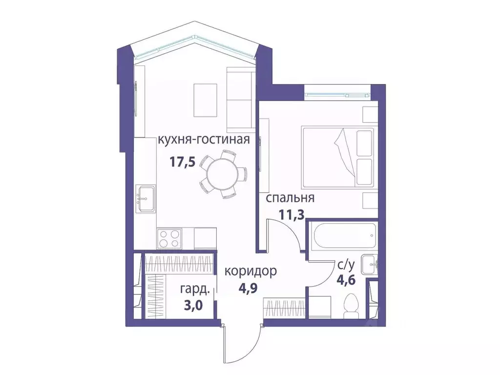 1-к кв. Москва ул. Крузенштерна, 2 (41.3 м) - Фото 1