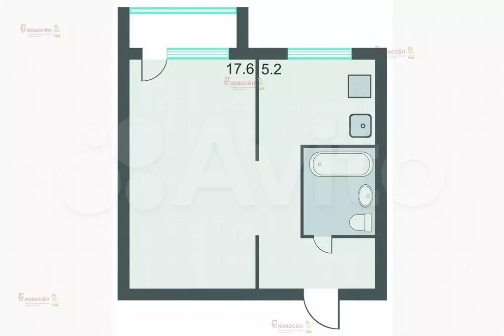 1-к. квартира, 28 м, 3/5 эт. - Фото 0